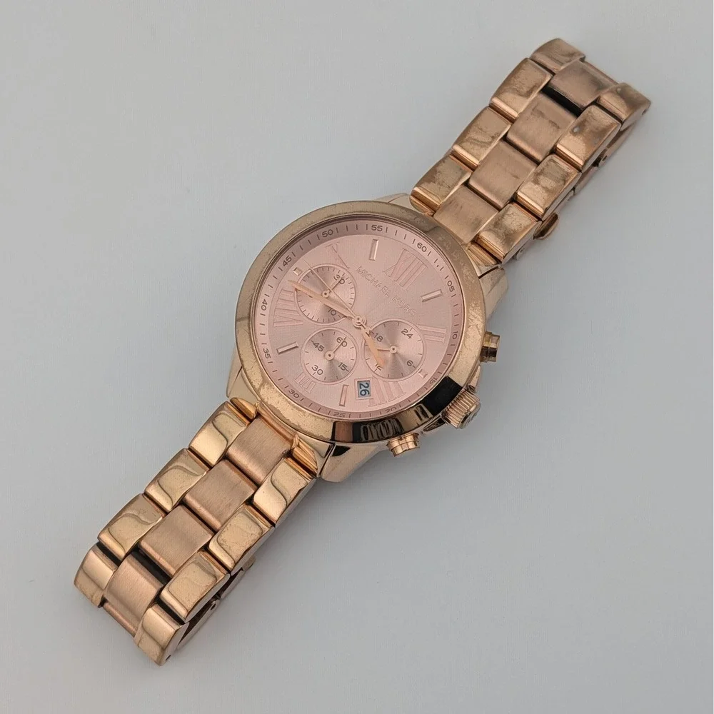 Michael Kors MK5778 Stainless Rose Gold Chronograph Watch 40mm Extra‎ Links